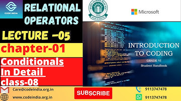 (Chapter-1) CBSE New Coding Curriculum For Grade-8|| Relational Operators ||Introduction to coding .