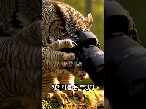 사진작가 부엉이🦉📸 완벽한 순간 포착! #쇼츠 #AI영상