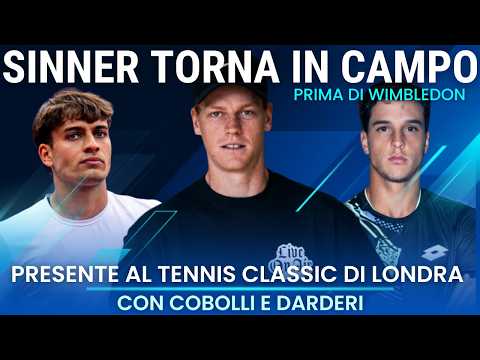 Video JANNIK SINNER IN CAMPO PRIMA DI WIMBLEDON: AL GIORGIO ARMANI TENNIS CLASSIC CON COBOLLI E DARDERI