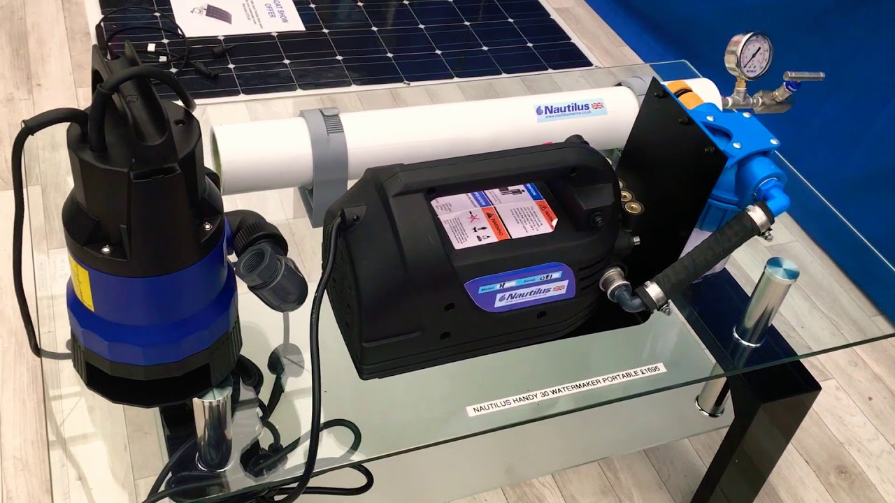 Nautilus handy 30 portable watermaker at Southampton boat show