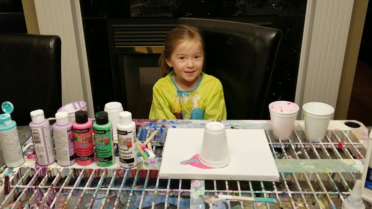 DIY Acrylic Paint Pour by Kids YouTube