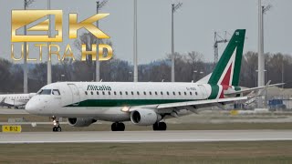 4K Alitalia Cityliner Embraer 175Std Ei-Rdd Arrival At Munich Airport Muc Eddm