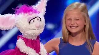 Смотреть всем!!! 12 летняя девочка чревовещатель и её кролик на шоу America's Got Talent