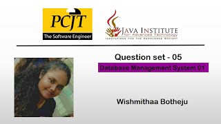 Question Set 05 | Database Management System | Java Institute