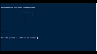 Terminal Game Hangman in Python