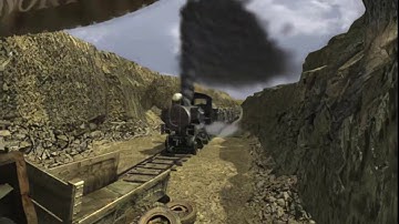 Failing to stop the train in North Corel, the train destroys the town FMV [Disc 2] Final Fantasy VII