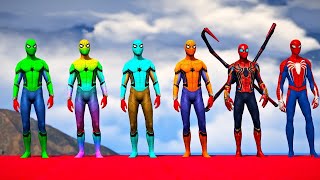 GTA 5 Epic Ragdolls | Spiderman and Colorful Spider-Man Jumps/fails Episode 5 (Euphoria Physics)