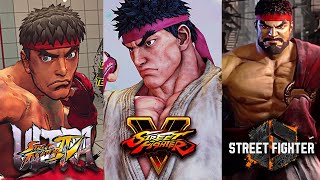 USF4 vs. SF5 vs. SF6: Ryu Victory Pose Comparison
