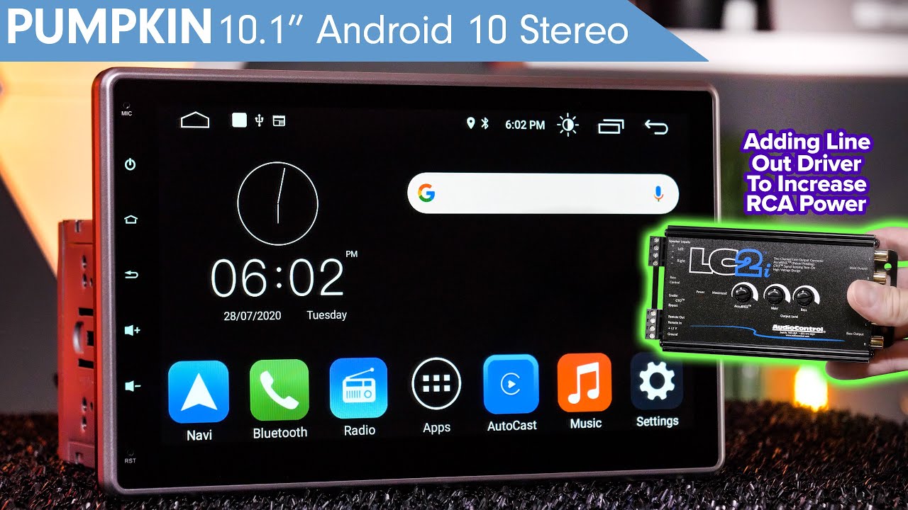 PUMPKIN Android 10 Autoradio 1 Din Radio mit Navi Ausfahrbares Touchscreen Unterstützt Bluetooth DAB DSP Android Auto WiFi 4G USB MicroSD 7 Zoll Universal