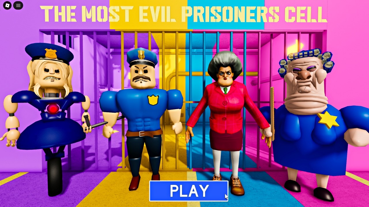 CHICA POLICÍA VS BORRY VS MAESTRA ASUSTADORA SEÑORITA T VS LA ABUELA GRUÑONA ? Roblox