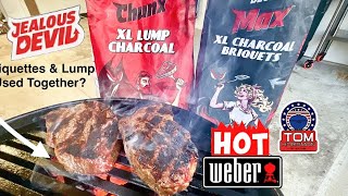 Lump Charcoal and Charcoal Briquettes Used Together? / How Well Does It Work? / Chuckeye Steak!