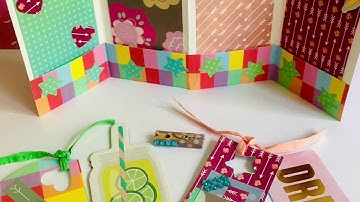 Sweet Mini Folder with 4 pockets and embellishments project reveal. 8 x 8 card project.