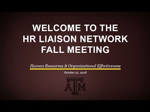 HR Liaisons Network  Fall Meeting -  10-31-2018