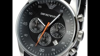 EMPORIO ARMANI AR5858 MENS WATCH SPORTIVO CHRONO BLACK SILICONE REVIEW エンポリオ アルマーニ ブラック レビュー メンズ