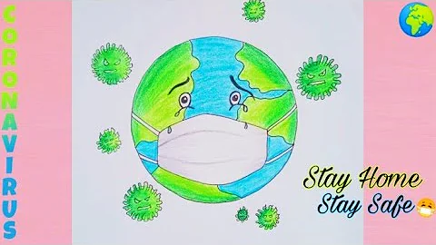 Drawing of Coronavirus / Save Earth from Corona Virus /Awareness Safety Poster