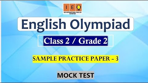 English Olympiad for class 2 - Sample paper 3