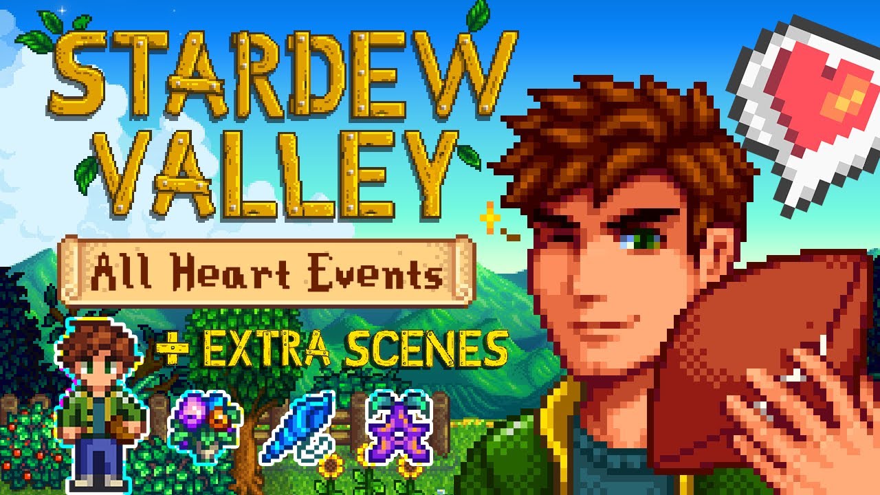 Stardew Valley - Alex All Heart Events + Extra Scenes