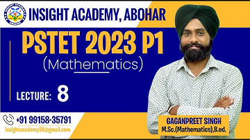 PSTET Math Classes | Lecture 8 | PSTET Math Preparation | PTET Maths | Insight Academy Abohar