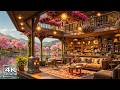 Rainy Spring Jazz 🌸 Cozy Coffee Shop Ambience with Relaxing Jazz Background Music for Work, Study