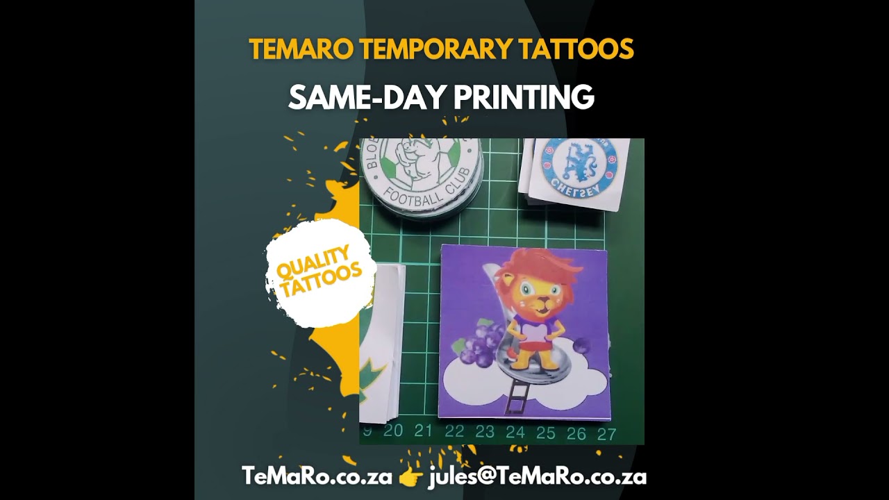 Same-day Temporary Tattoos Printing Service in South Africa 