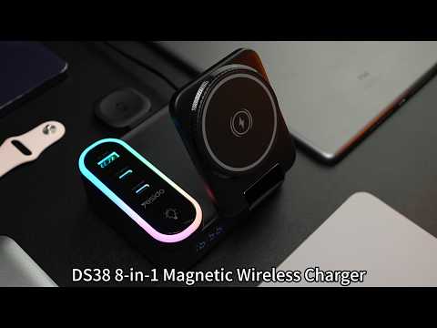 DS38 65W 8 In 1 Wireless Charging Station For Phone Watch Earbuds Digital Clock And More  DS38 65W 8 In 1 Wireless Charging Station For Phone Watch Earbuds Digital Clock And More