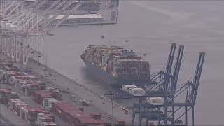 Cargo ship Dali arrives at Port of Baltimore following Key Bridge collapse