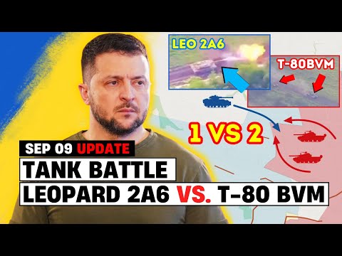 TANK BATTLE! 1 Ukrainian LEOPARD 2A6 takes on 2 Russian T80 tanks | Ukraine advances on 3 Fronts