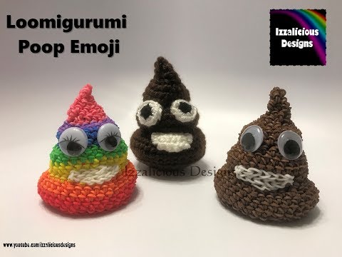 Rainbow Loom Loomigurumi Poop Emoji - crochet using rubber bands - 동영상 Rainbow Loom Loomigurumi Poop Emoji - crochet using rubber bands - 동영상