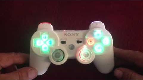 White dualshock3 w clear buttons and slow n fast flash rainbow leds