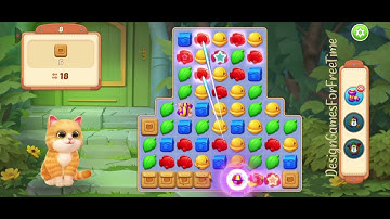 Kitten Match - Level 8 gameplay cute match puzzle design decor build casual mobile game walkthrough
