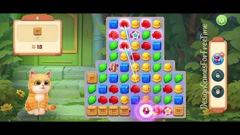 Kitten Match - Level 8 gameplay cute match puzzle design decor build casual mobile game walkthrough