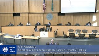 Screenshot of City Council Special Meeting 7/17/2025