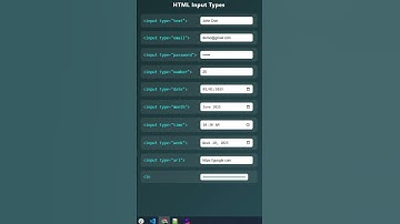 All HTML Input Types