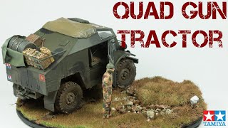 British Quad Gun Tractor and diorama (Tamiya 1/35 scale model)