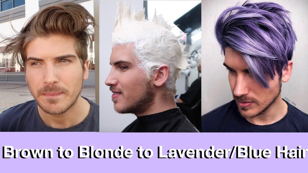 Brown to Blonde to Blue/Lavender Hair Transformation - YouTube