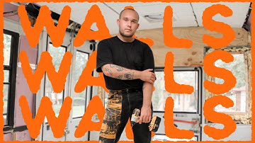 WE HAVE WALLS | Ep 6  School Bus Conversion - Framing and Installing Skoolie Walls