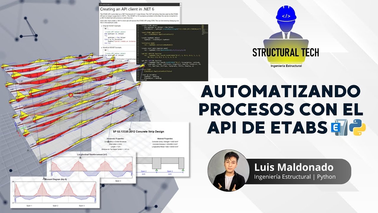 automatización para el diseño estructural con python... Automatizando procesos en Etabs con Python - YouTube