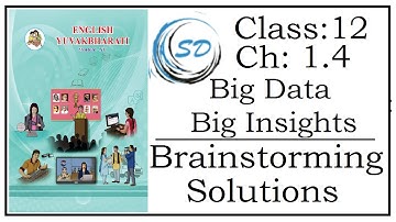 Brainstorming Solutions of Chapter 1.4 Big Data - Big Insights | English Yuvakbharati | Maharashtra