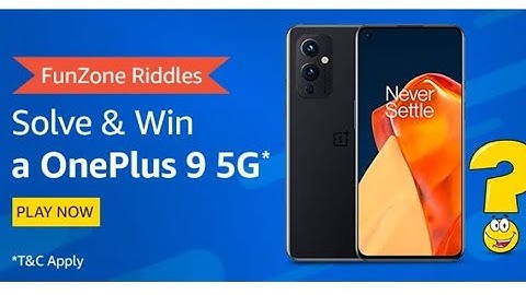 Amazon Funzone Riddles Quiz Answers Today | 6 May 2021 | Solve And Win a OnePlus 9 5G