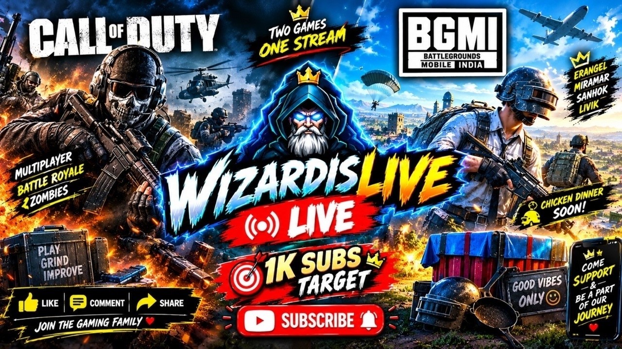 BGMI VS COD | NO MIC | WIZARDISLIVE 🔴 LIVE #Live #BGMI #COD - YouTube