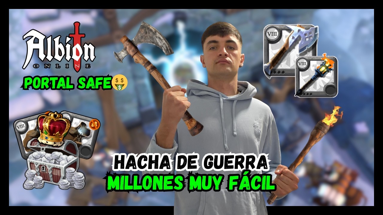 🤑 Cómo GANAR PLATA en Albion Online con Portal SAFE (Hacha de Guerra)