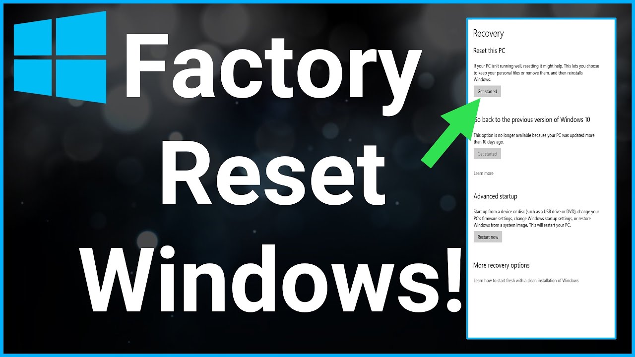 kulstof Guggenheim Museum Lejlighedsvis How To Factory Reset Windows 10 On PC - YouTube