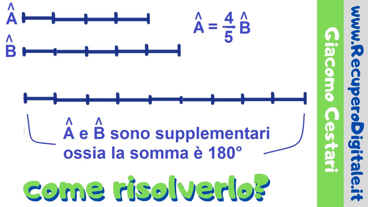 10 problema sugli angoli con frazioni risolto
