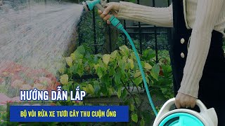 Review chi tiết Bộ Vòi Rửa Xe, Tưới Cây Rulo Thu Cuộn Ống Nước (15m)