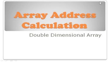 Array Address Calculation | Double Dimensional Array | Java | ISC Class 12