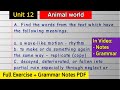 Class 12 English Unit 12 Animals World The Medusa And The Snail Exercise Grammar 