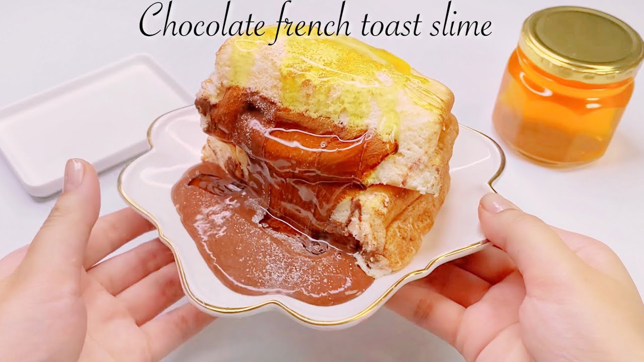 【ASMR】🥪チョコレートフレンチトーストスライム🍫【音フェチ】Chocolate Stuffed French Toast Slime 초콜릿 프렌치 토스트 슬라임