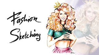 Fashion Sketching: Рисуем скетч-копию с фотографии Веры Брежневой.