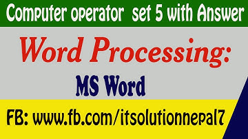 Computer Operator (Word) Set 5 with Answer|| class 44 & 45