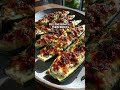 🥒🍕 Cottage Cheese Zucchini Pizza Boats — No Dough Crunch Melt  #yotubeshorts #food #explore